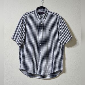 Ralph Lauren Shirt Mens L Gingham Plaid Blue Short Sleeve Button Down Blake Top
